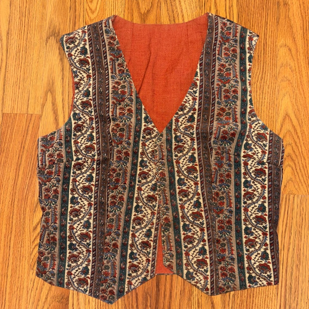 Vintage Tapestry Vest - Sz S
